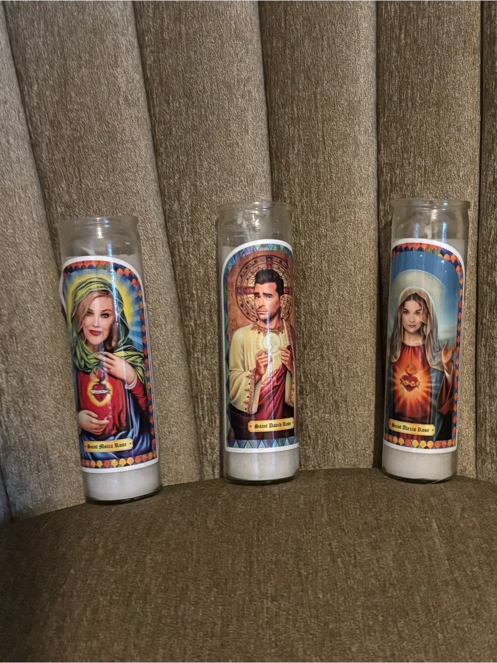LOT OF 3 SCITTS CREEK PRAYER CANDLES BRAND NEW MOIRA ROSE CATHERIBE OHARA DAVID